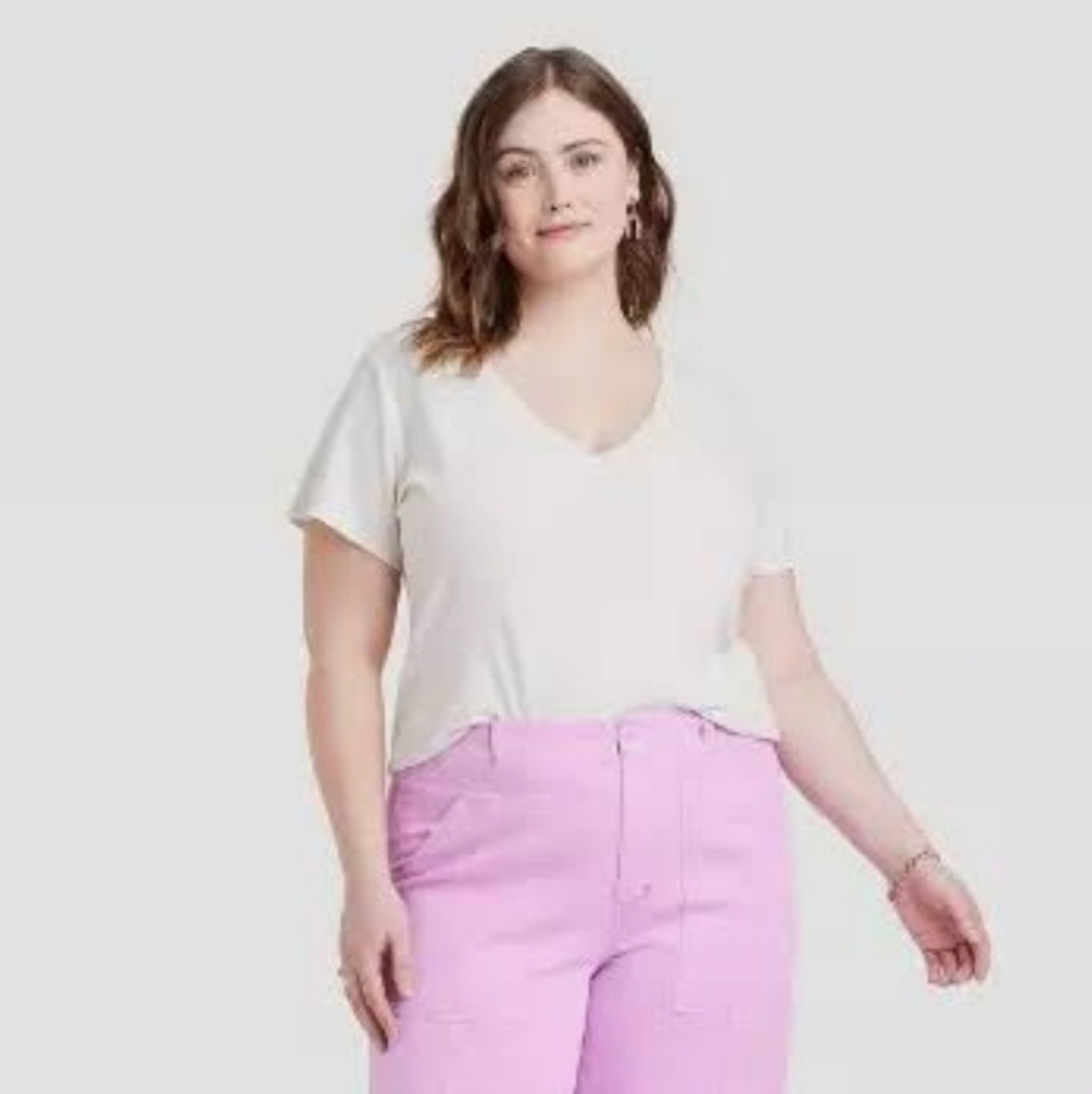 Universal Thread Women's Fitted V-Neck Short Sleeve XXL